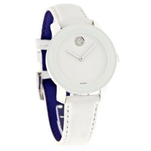 Authentic Movado Bold White Leather Watch